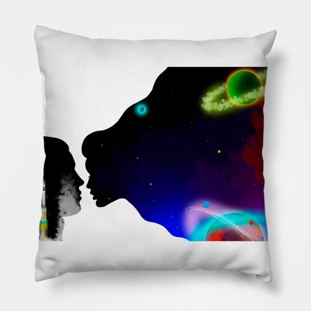 Galaxy Love Pillow by Luzinha