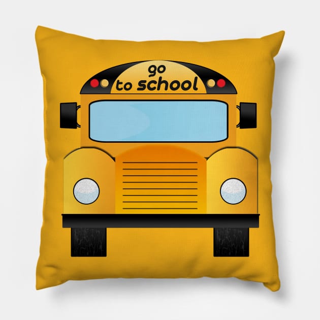 school bus Pillow by Ahmed ALaa