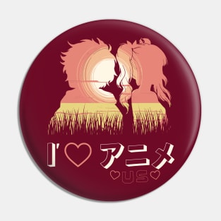 I love us Anime style Couple Pin