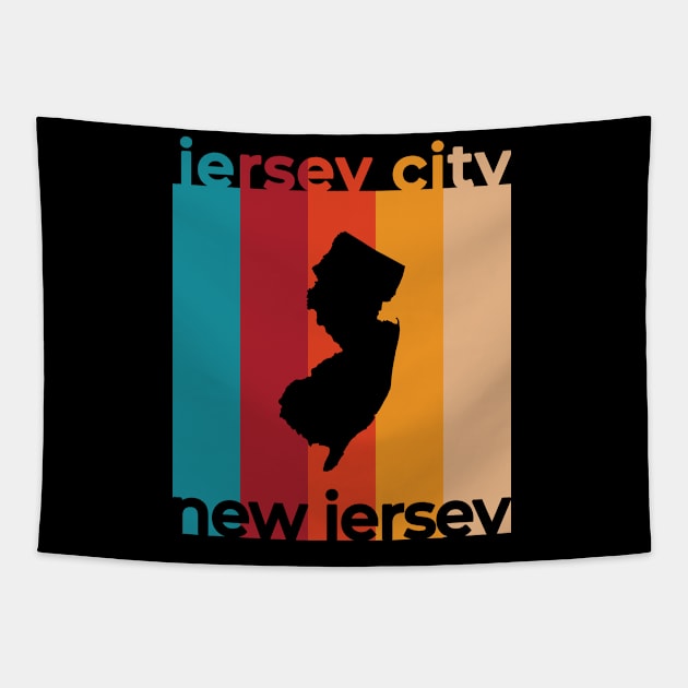 Jersey City New Jersey Retro Tapestry by easytees