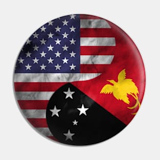 USA and Papua New Guinea Dual Flag Yin Yang Combination Pin