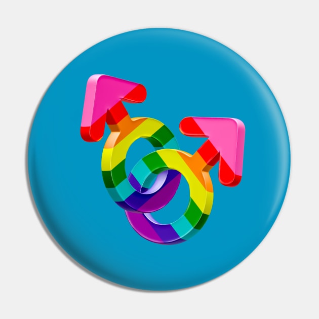 Gay couple symbol Heart in rainbow colors flag of LGBTQ Pride Pin by Visualisworld