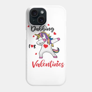 Valentines Shirt, Dabbing Unicorn Heart, Gift and Décor Idea Phone Case