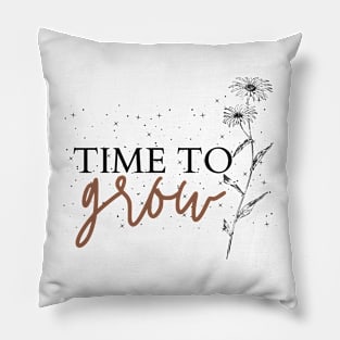 Time To Grow Simple Minimalist  Flower Stars Cute Design Pillow