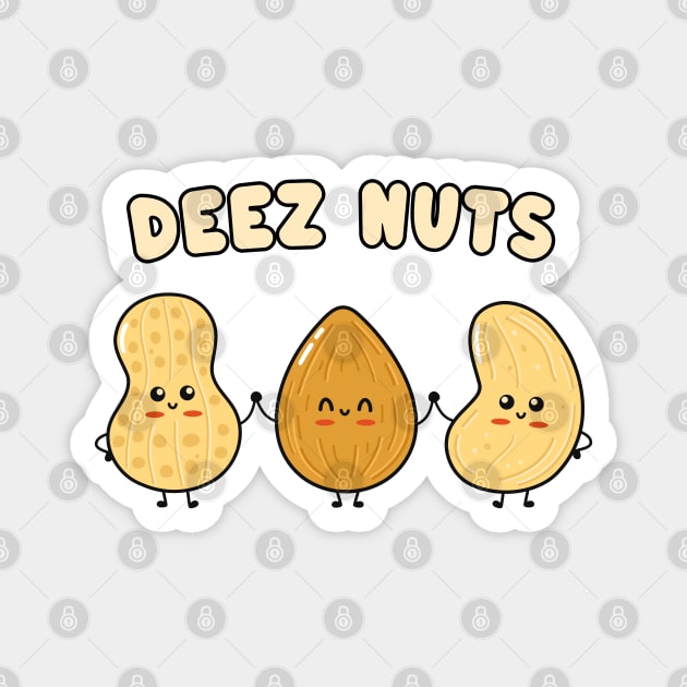 Cute Kawaii Assorted Nuts - Deez Nuts - Funny Meme Magnet by TwistedCharm