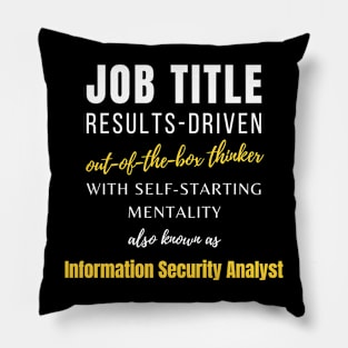 Information Security Analyst | Birthday Coworker Career Funny Co Worker Pillow