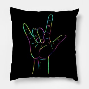 I Love U in ASL hand sign Pillow