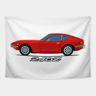 240z Fairlady classic sport coupe side red Tapestry