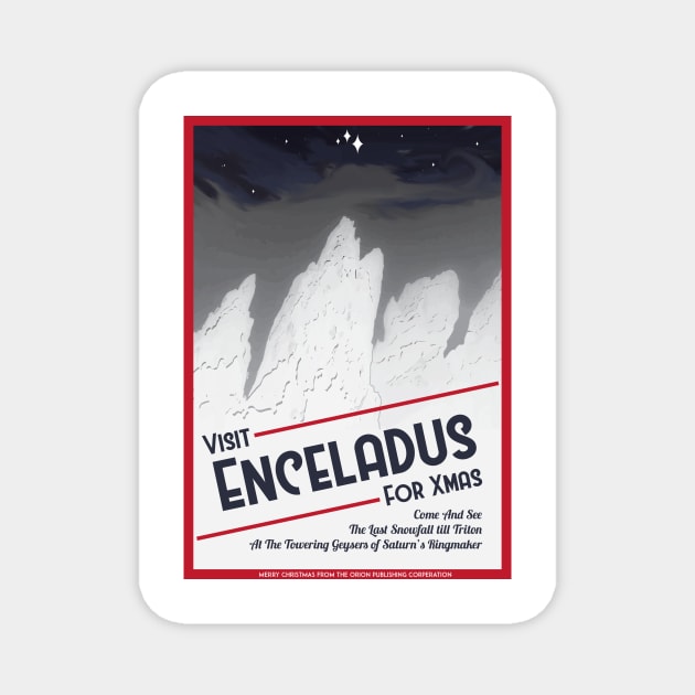 Enceladus Space Poster Magnet by Walford-Designs