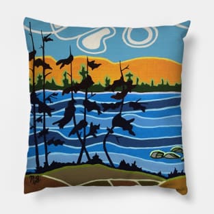 True North in Blue Pillow