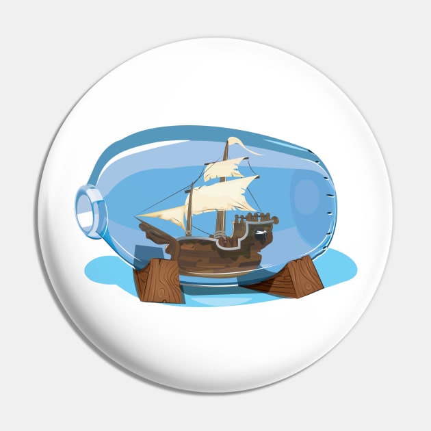 Ship in a Bottle Pin by nickemporium1