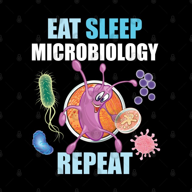 Eat Sleep Microbiology Repeat Funny Gift For Microbiologists by SuburbanCowboy