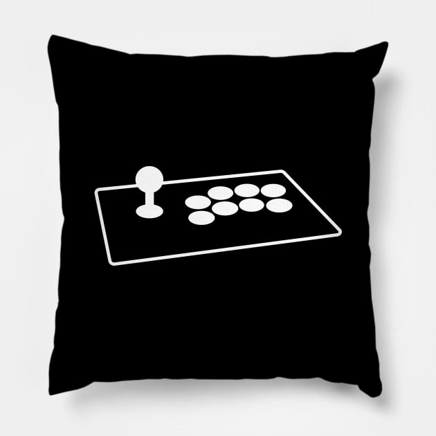 Fight Stick - White Logo Pillow by Zero19