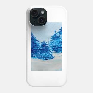 Blue Christmas Trees Phone Case