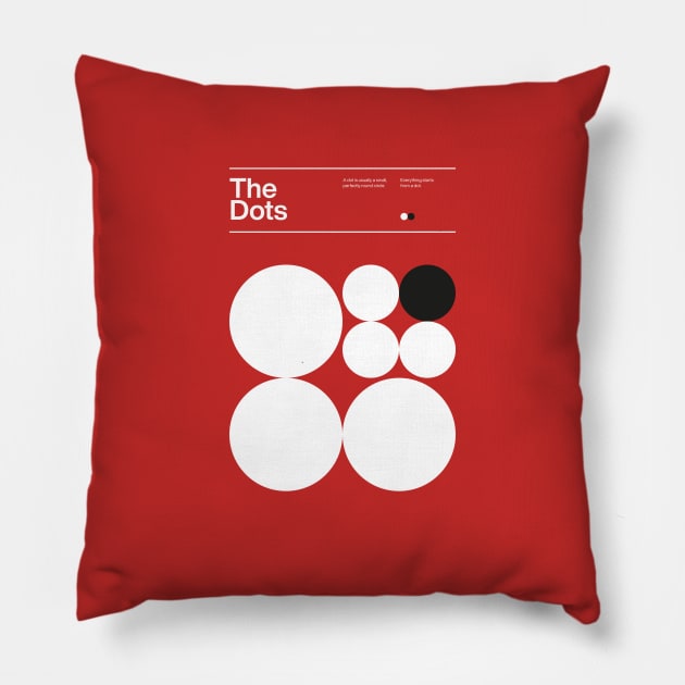 The Dots - Minimalism dots typographic design - Helvetica - Swiss Graphic Design Pillow by sub88