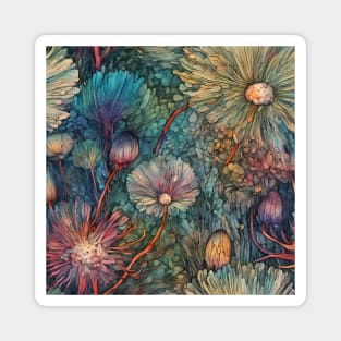 Colourful Painted Flowers Magnet