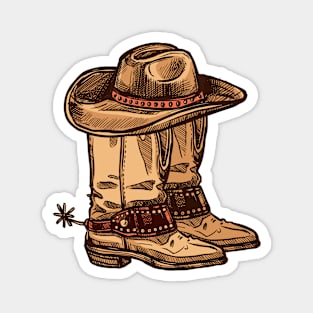 Cowboy Hat and Boots ,Western Magnet