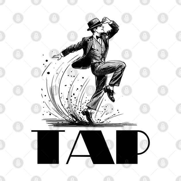 TAP dancer black sketch by PrintSoulDesigns