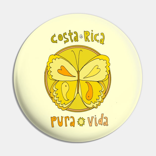 Pura Vida Costa Rica Butterfly Peaceful Good Vibes Pin by surfybirdy