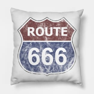 Get Your Kicks On Route 666 Pillow