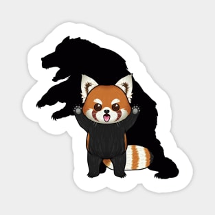 Shadows of Play: Red Panda and Bear Silhouette Magnet