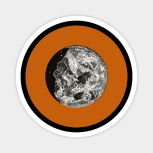 Halloween Moon, Signs and Symbol, Portents, Omens, and Fortunes - Pumpkin Orange and Black Variation Magnet