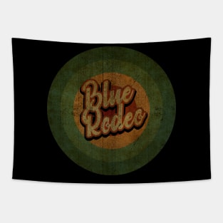 Circle Retro Vinage Blue Rodeo Tapestry