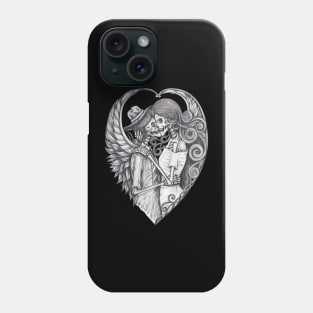 Skeleton lovers couple angel. Phone Case