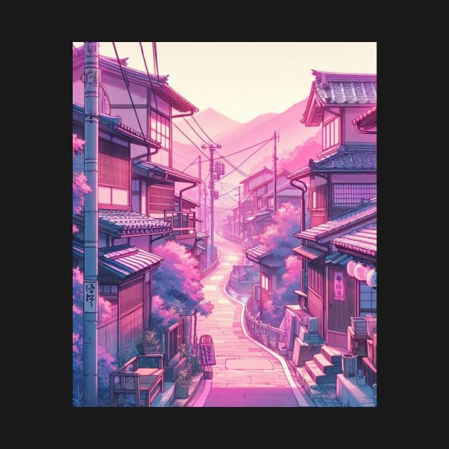 A Japanese Lane - Anime Drawing by AnimeVision