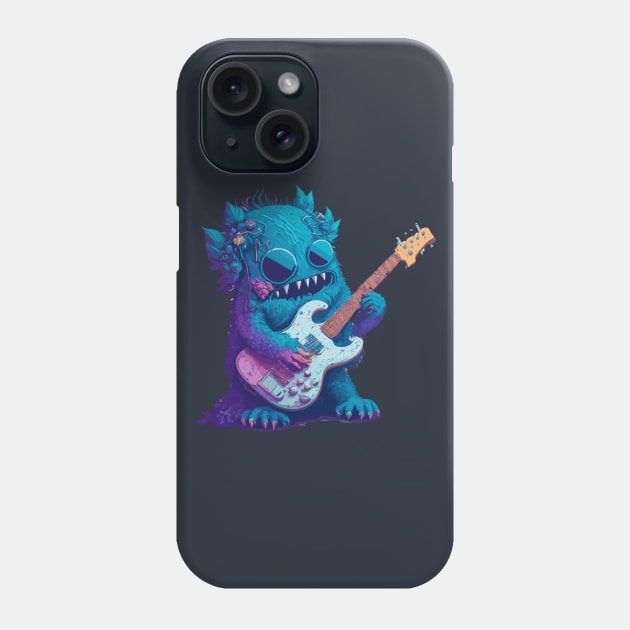 Monster Playing Guitar Phone Case by Poge