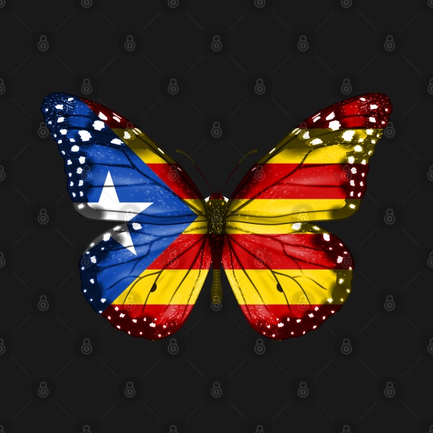 Catalan Flag  Catalonia Catalan Flag Butterfly Freedom - Gift for Catalan From Catolonia by Country Flags