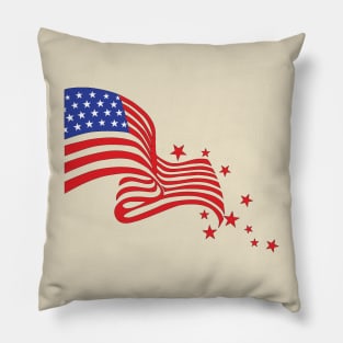 USA Flag and Stars Pillow