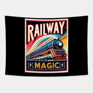 Train Vintage, Railway Magic Tapestry