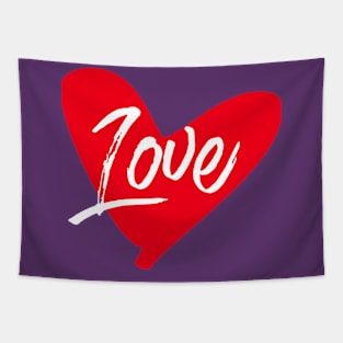 Love Red Heart Tapestry