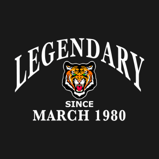 Legendary since March 1980 birthday gift idea T-Shirt