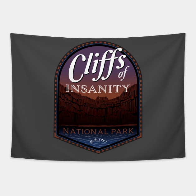 The Cliffs of Insanity Tapestry by MindsparkCreative