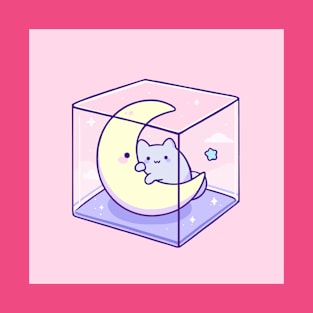 cube cat and moon T-Shirt