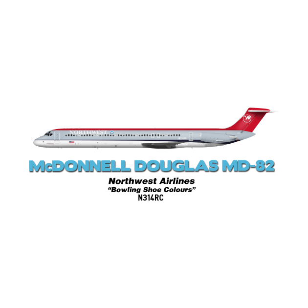 McDonnell Douglas MD-82 - Northwest Airlines "Bowling Shoe Colours" by TheArtofFlying