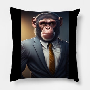 Adorable Monkey In A Suit - Fierce Chimpanzee Animal Print Art For Fashion Lovers Pillow