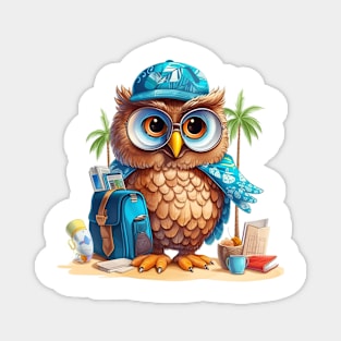 Owl on Vacation #4 Magnet