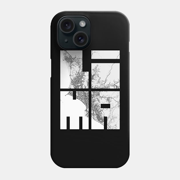 Lima, Peru City Map Typography - Light Phone Case by deMAP Studio