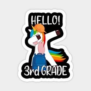 Hello 3rd Grade First Day Of Third Grade Girls Kids Unicorn Magnet