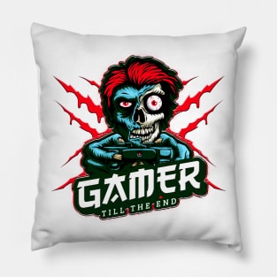 Gamer Till The End Zombie Pillow