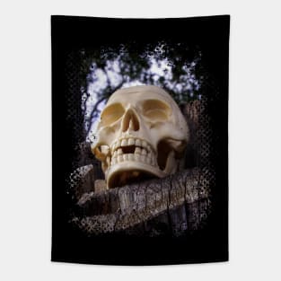 Skull in the woods Tapestry