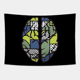 Abstract Brain Geometric Brain Shapes Tapestry