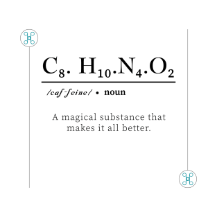 Caffeine, Chemical formula, Coffee Chemistry T-Shirt