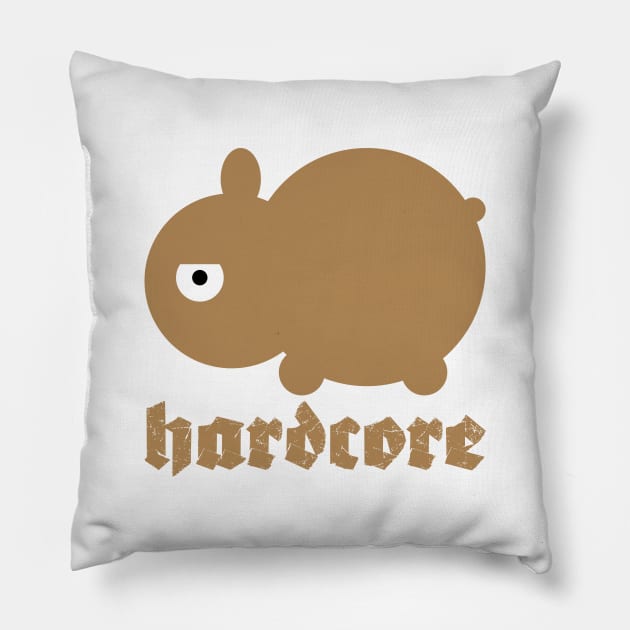 Funny Hardcore Bunny Pillow by Drop23