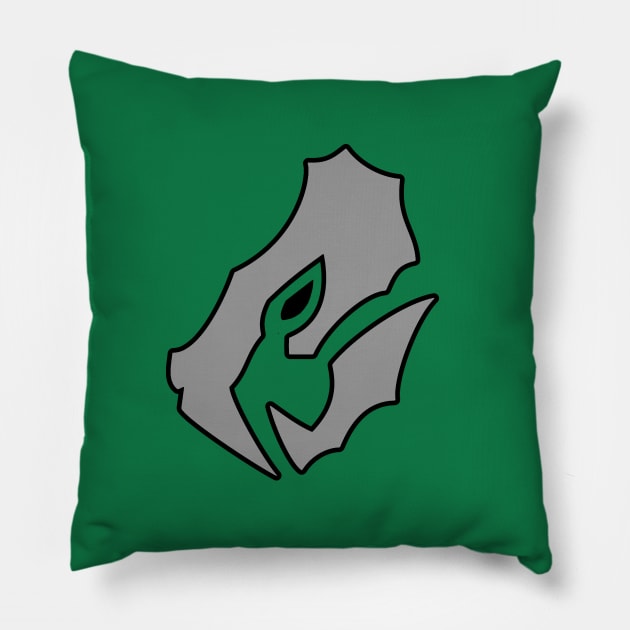 Green Sabertooth Pillow by Javier Casillas