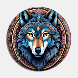 Wolf Mandala Pin