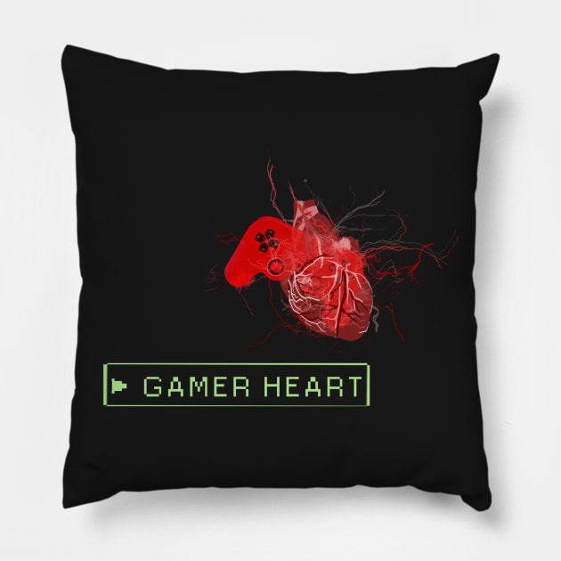 Gamer heart Pillow by NeonDragon